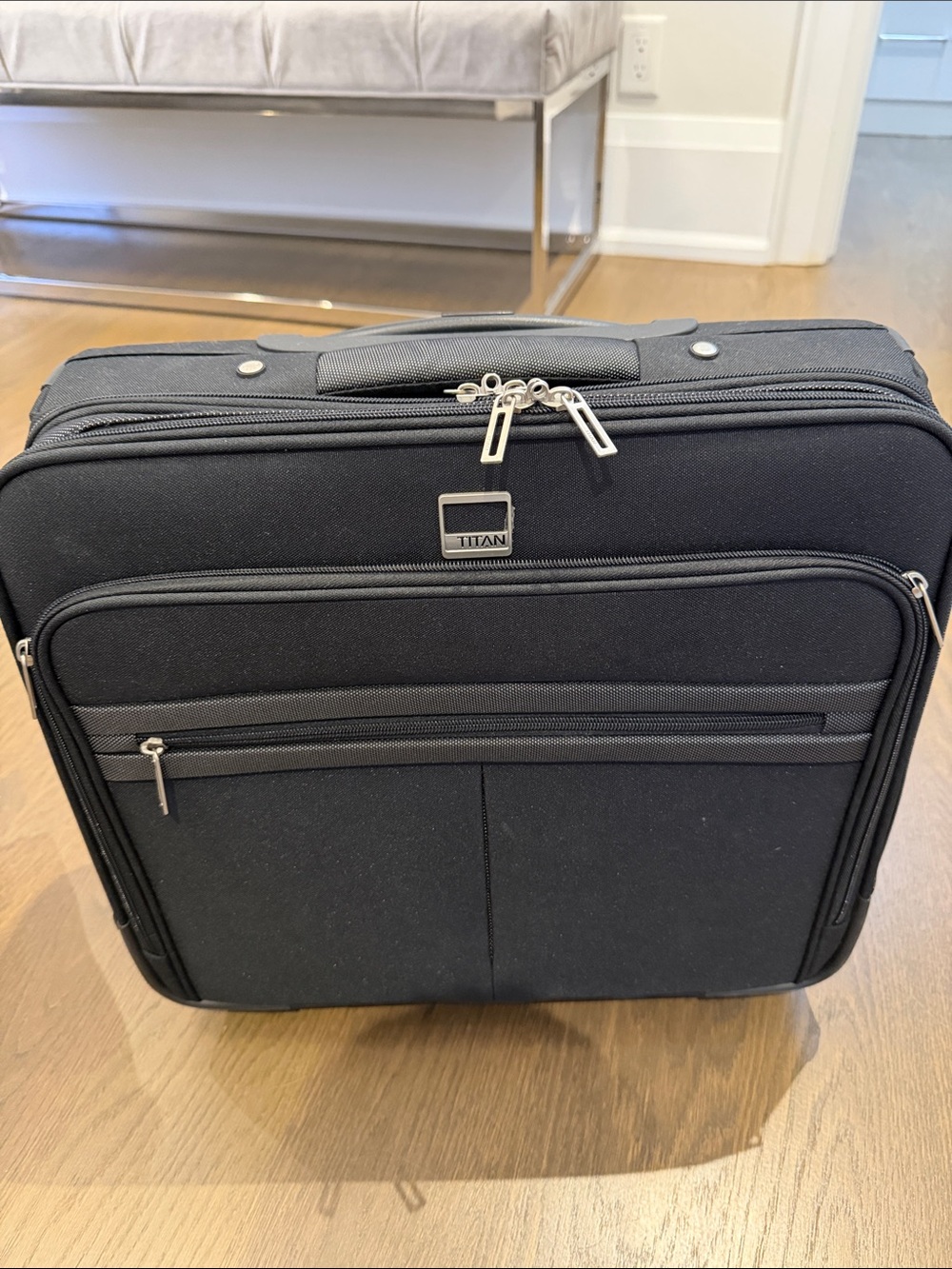 Titan Black Laptop Briefcase with Front Organizer